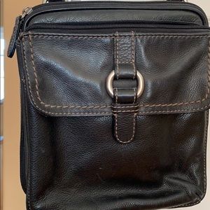 Fossil black leather handbag